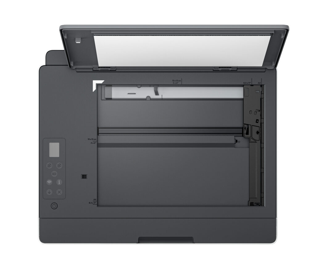 Impressora Multifuncional HP Smart Tank 581 em foto oficial do fabricante, angulo 2