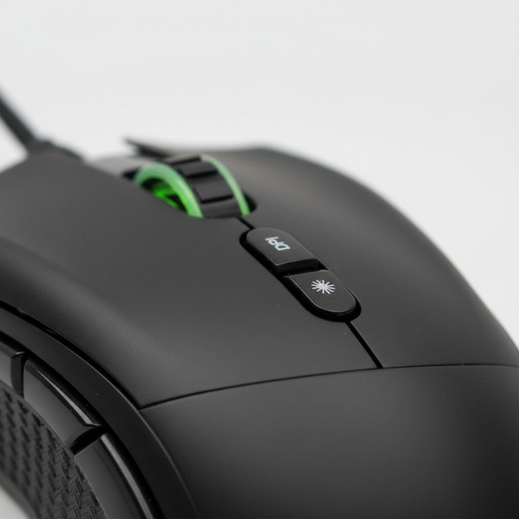 Mouse Gamer Mancer Lead 2 RGB - cena detalhe gerada por IA a partir da foto oficial
