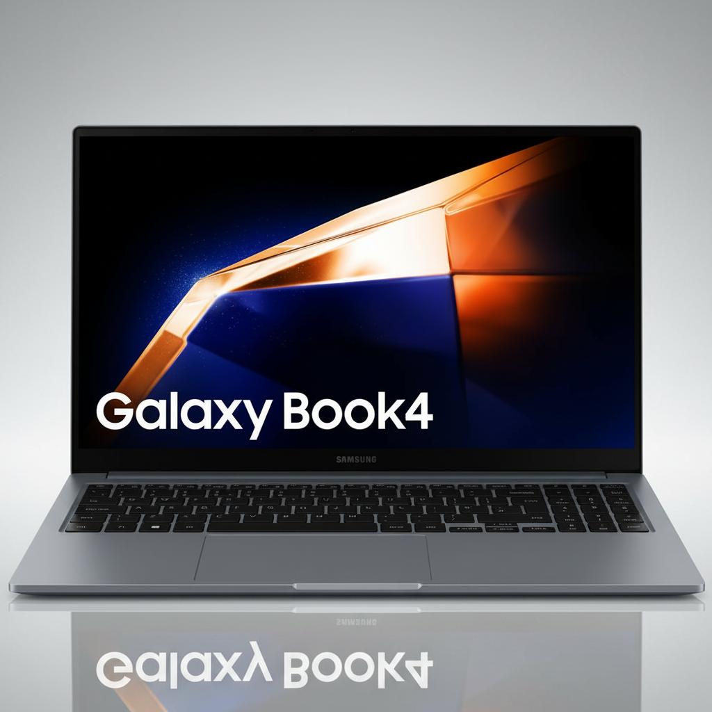 Notebook Samsung Galaxy Book4 15.6" Intel Core i5 8GB/512GB Windows 11 Home - cena hero gerada por IA a partir da foto oficial
