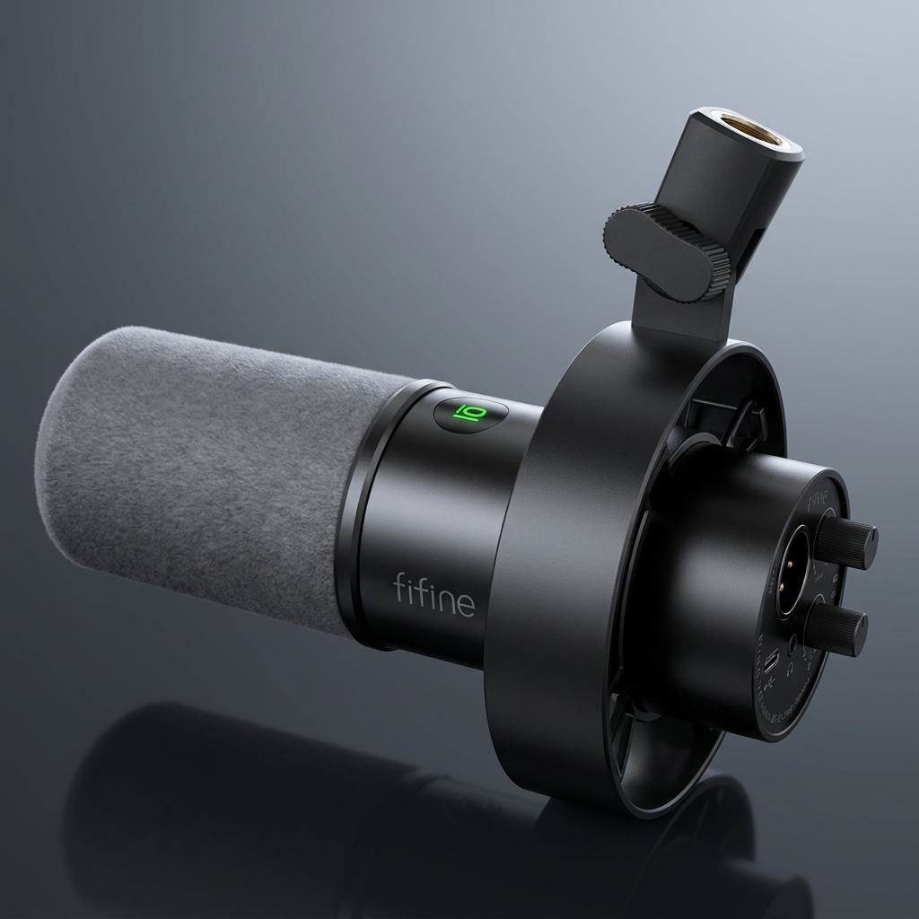 Fifine K688: Microfone Hibrido USB/XLR com Som Profissional para Criadores de Conteudo